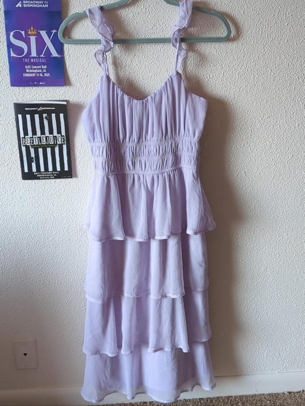 Altar'd State Lavender Tiered Ruffled Dress Size M